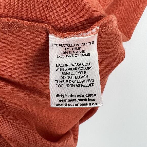 Toad & Co Size Small Piru Henley Tank Hemp blend Orange Granola Girl Earthy - Picture 5 of 8